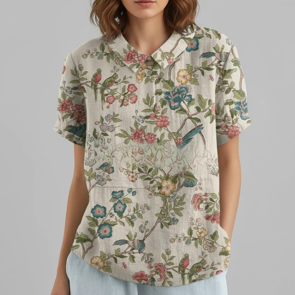 Blouse Women Black Floral Print | Summer Everyday Top