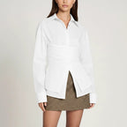 Blouse Women Draped Waist | Work & Everyday Wear