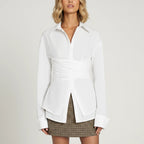 Blouse Women Draped Waist | Work & Everyday Wear