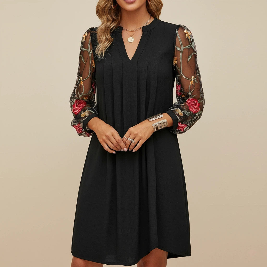Dress Women Embroidered Sleeve | Casual Everyday Look