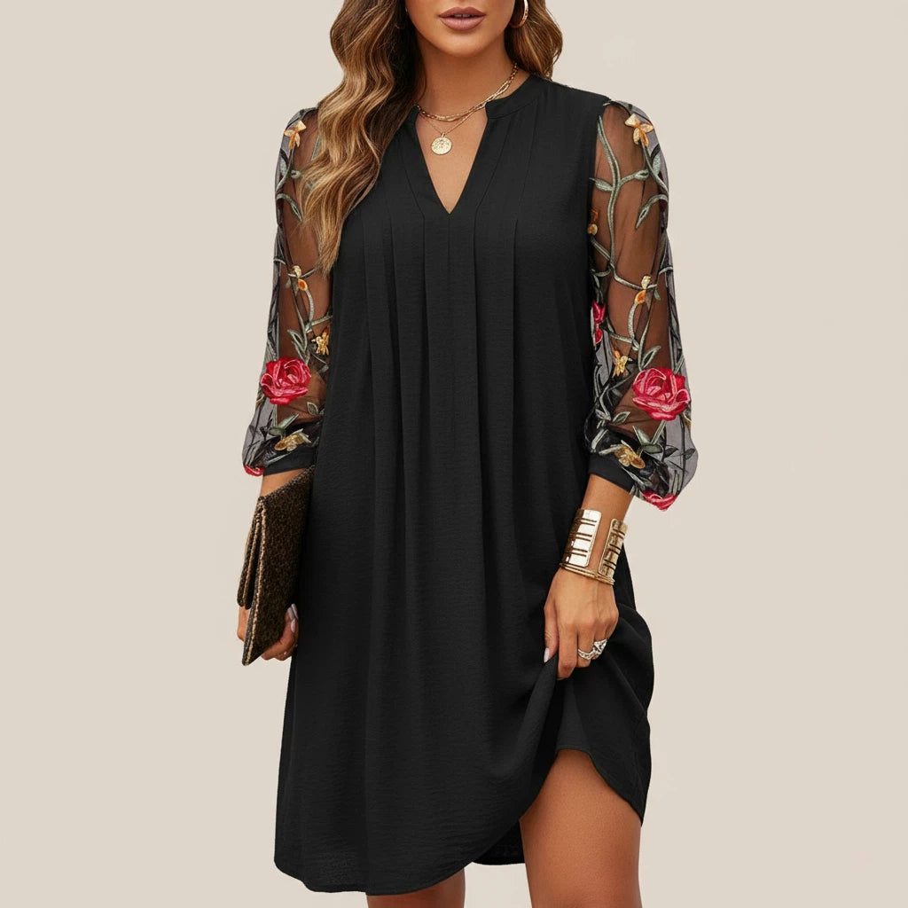 Dress Women Embroidered Sleeve | Casual Everyday Look