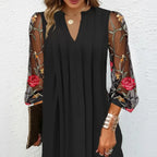 Dress Women Embroidered Sleeve | Casual Everyday Look