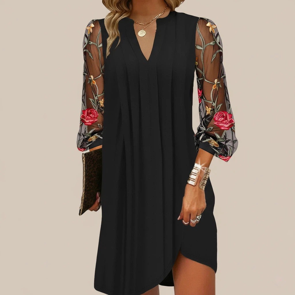 Dress Women Embroidered Sleeve | Casual Everyday Look
