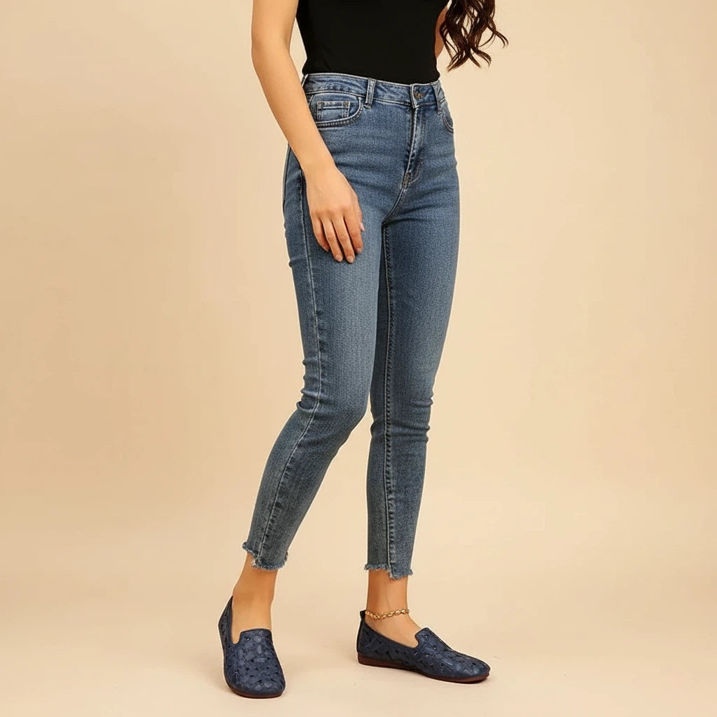 Loafers Women Floral Cut-Out | Black Everyday Wear