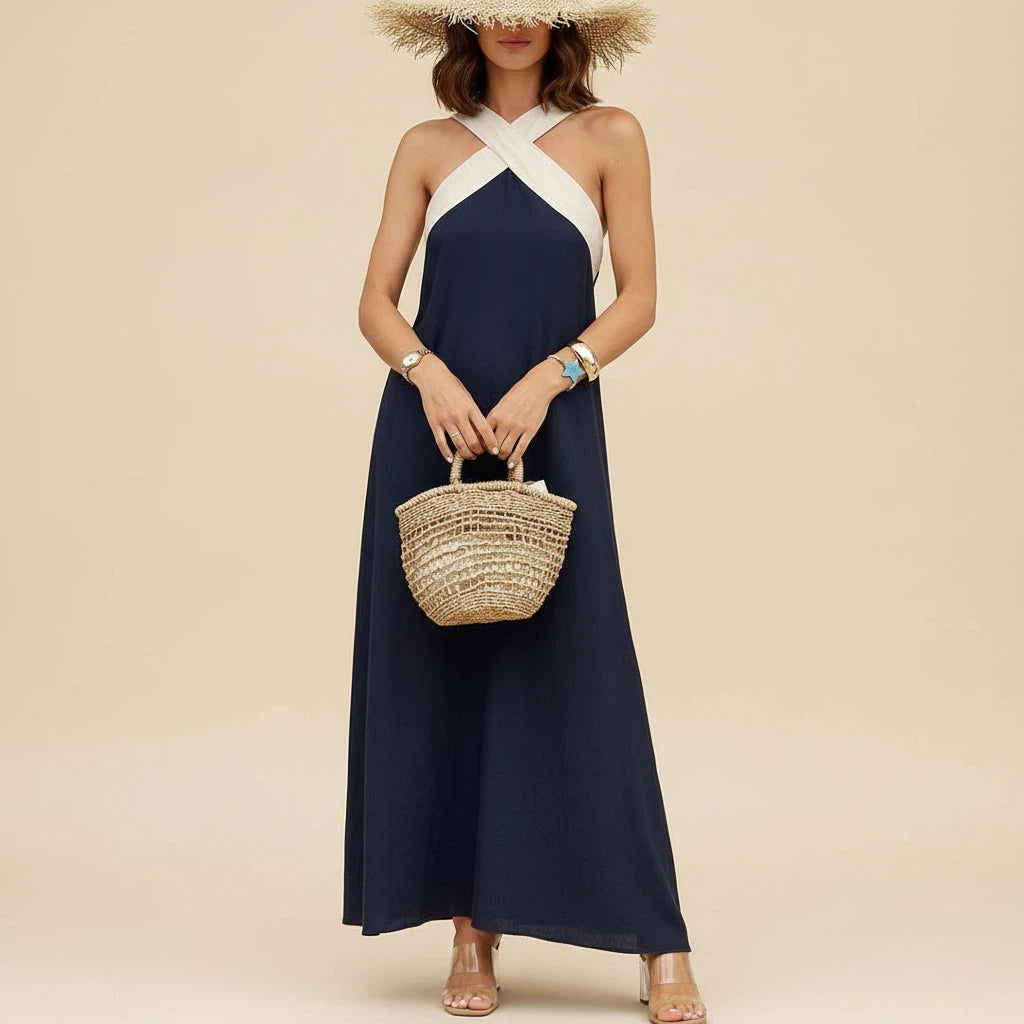 Maxi Dress Women Halter Cross-Strap | Summer Everyday Wear