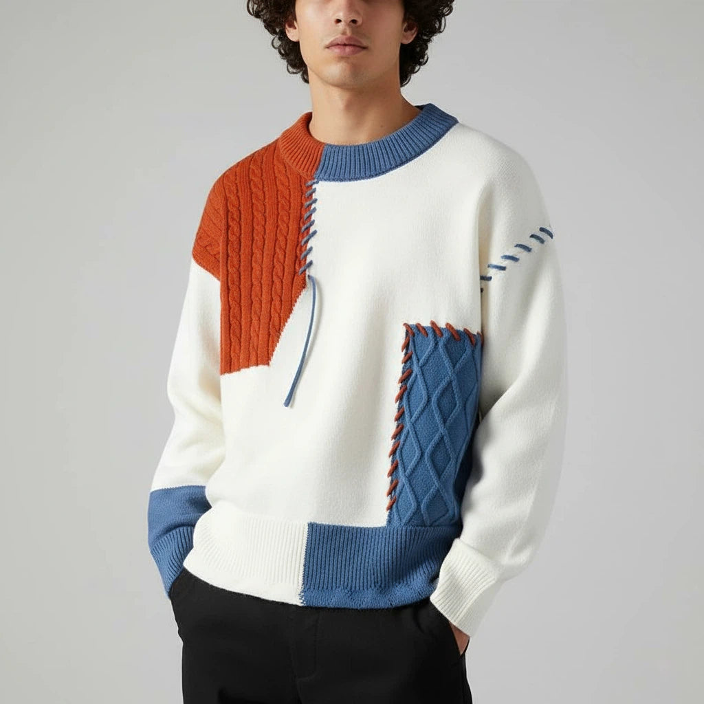 Pullover Sweater Colorblock Long Sleeve | Everyday Wear