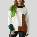 Pullover Sweater Colorblock Long Sleeve | Everyday Wear